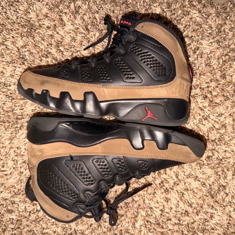 Jordan 9 Retro (Olive) - presents as Black/Brown